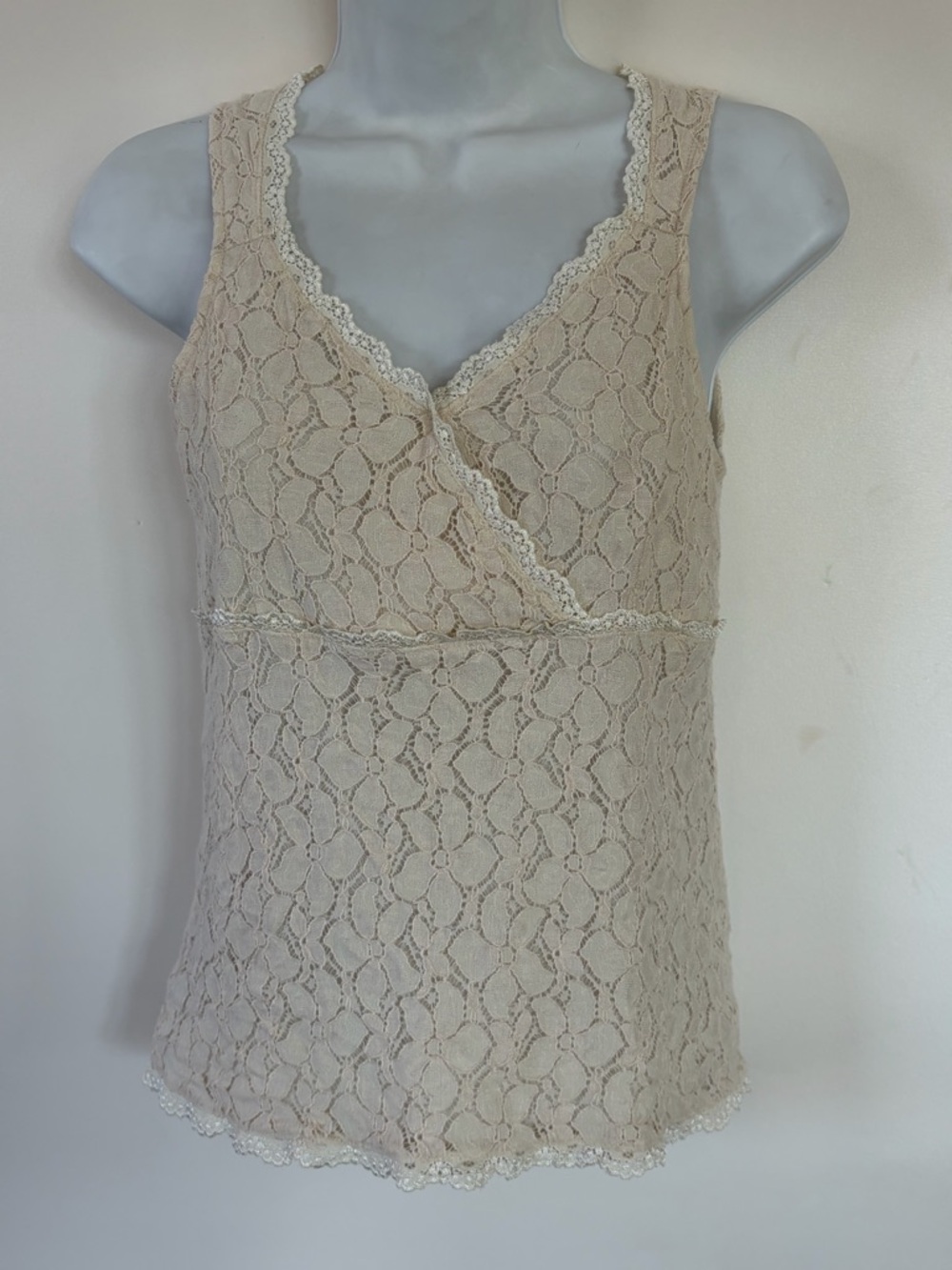 Merona Lace Lined Tank Top in Light Beige Small